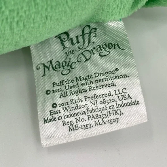 Puff the Magic Dragon Musical Plush 10" Wind Up Toy 2012 Limited RARE, See Video - Picture 8 of 8